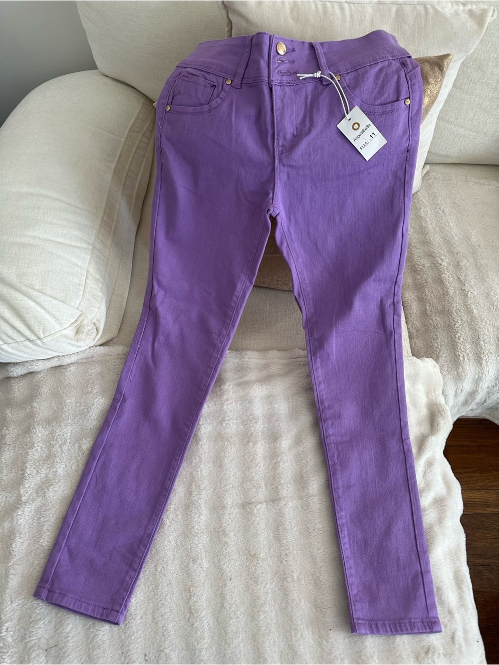 Purple High-Rise Skinny Jeans